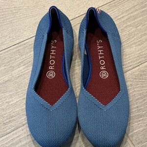 Rothy's Blue Knit Slip-On Ballet Flats Women’s Sz 9 EUC
